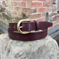 ENGLISH BRIDLE LEATHER BELT WITH SWAGE BUCKLE