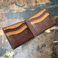 Brown and Tan Hand Stitched Italian Leather Wallet