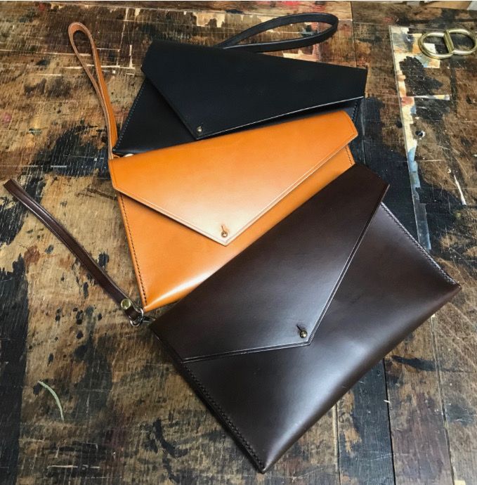Italian Leather Angle clutch bags