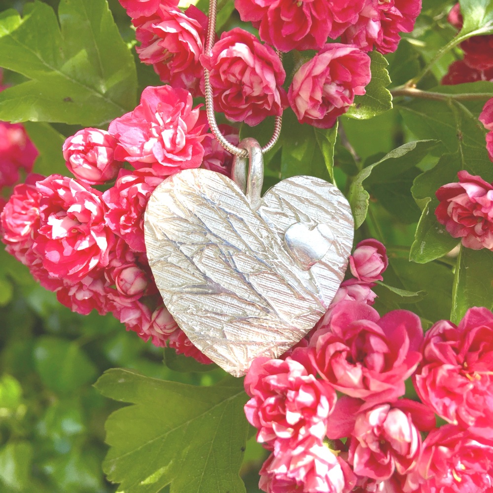 Silver Birch - Large Heart with Mini Heart