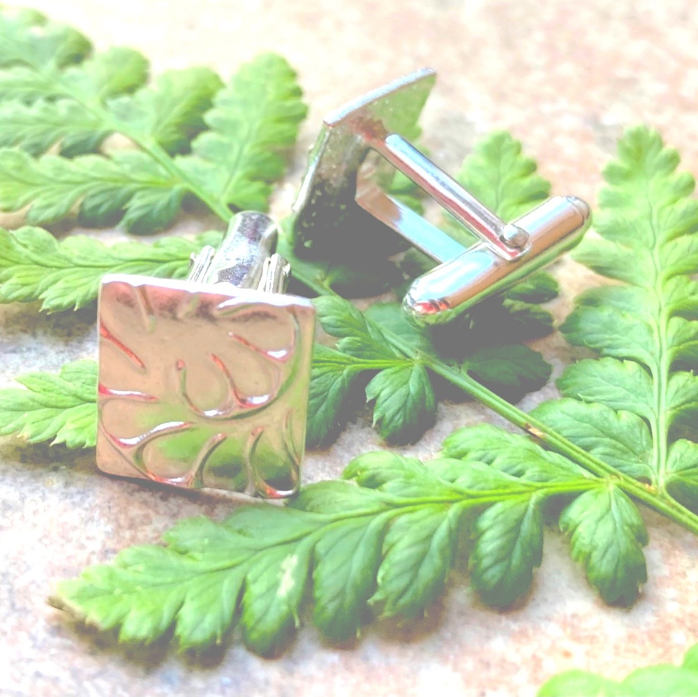 Silver Fern Square Cufflinks