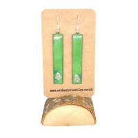 Christmas Dangly Earrings (Green enamel)