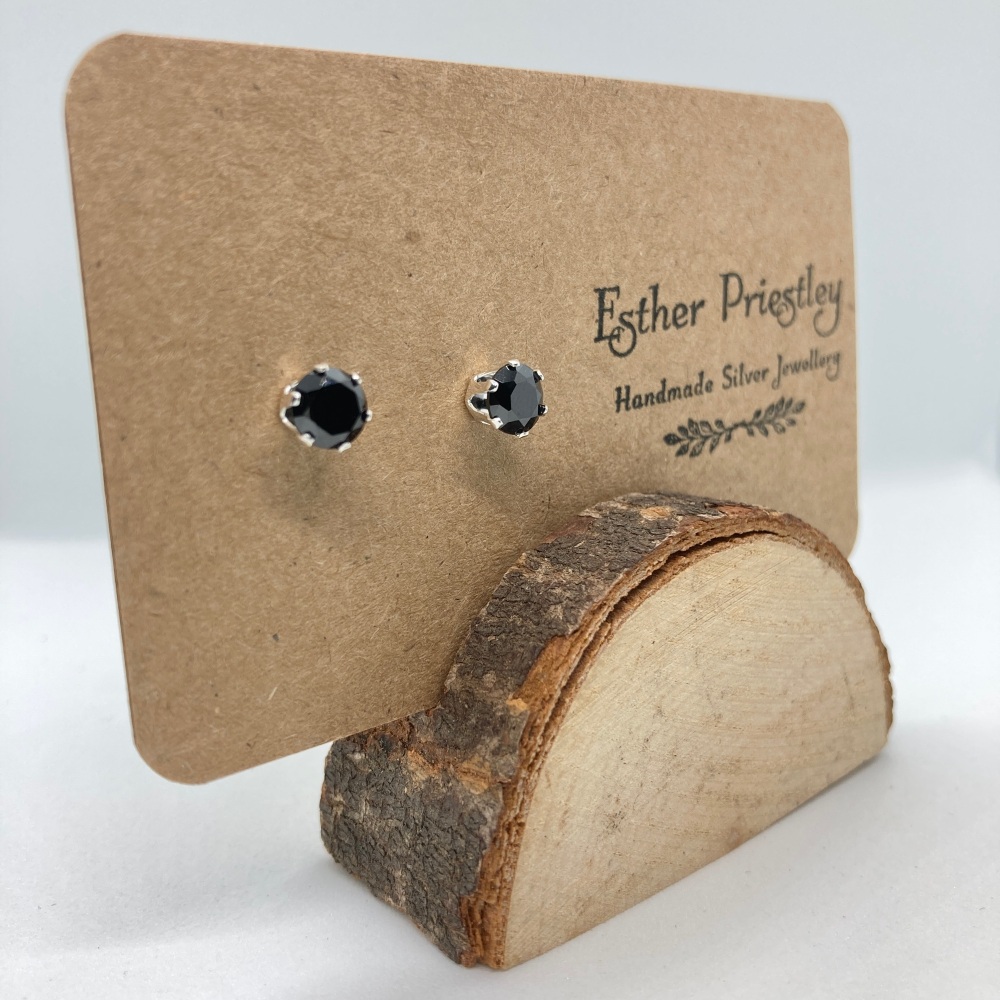 Black CZ Stud Earrings