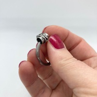 Silver Bead Key ring/ Charm (2)