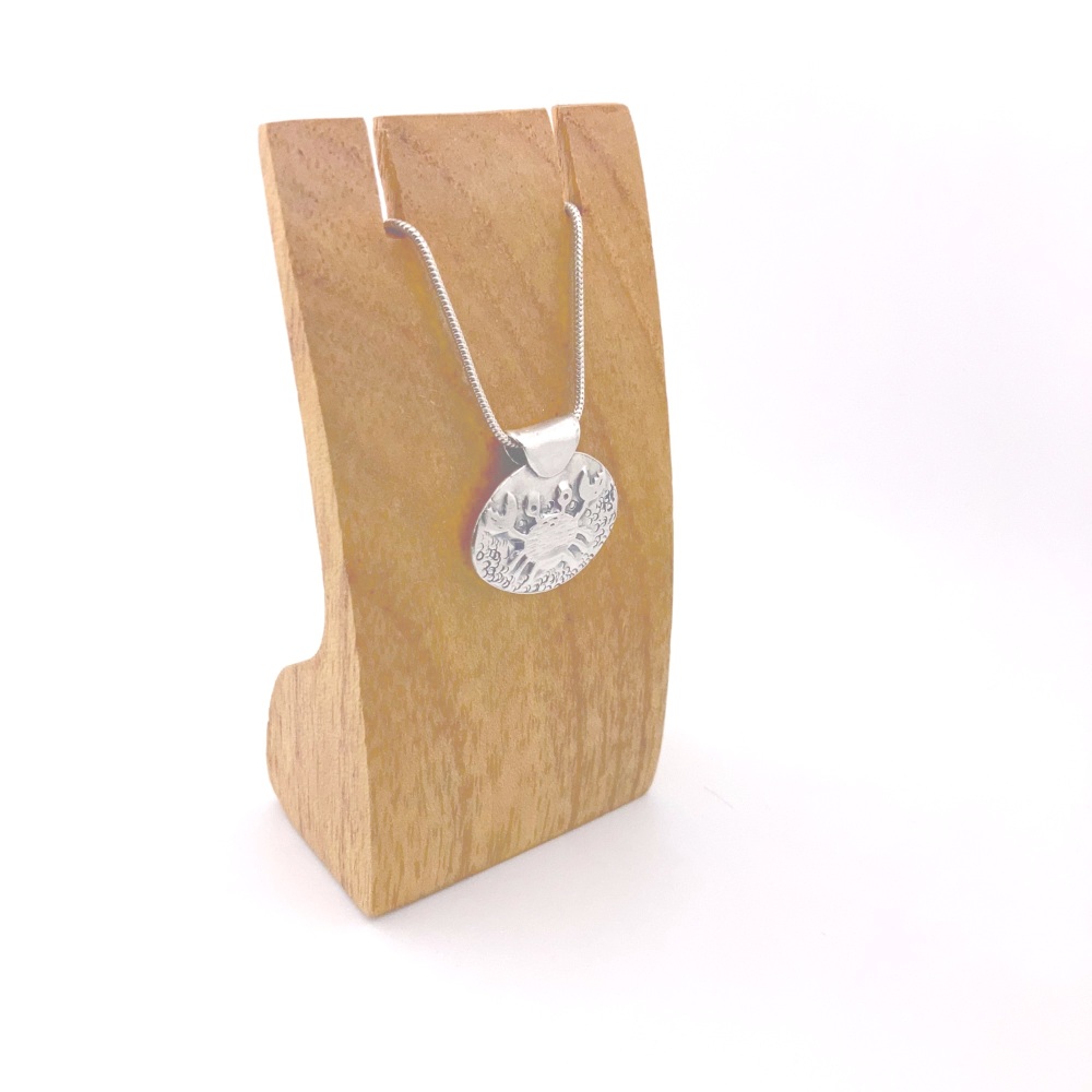 Silver Seashore Crab Pendant