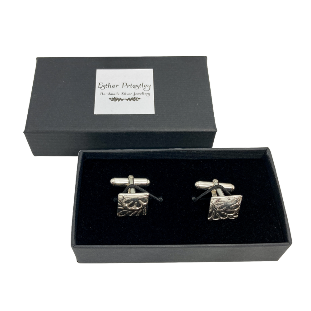 Silver Fern Square Cufflinks