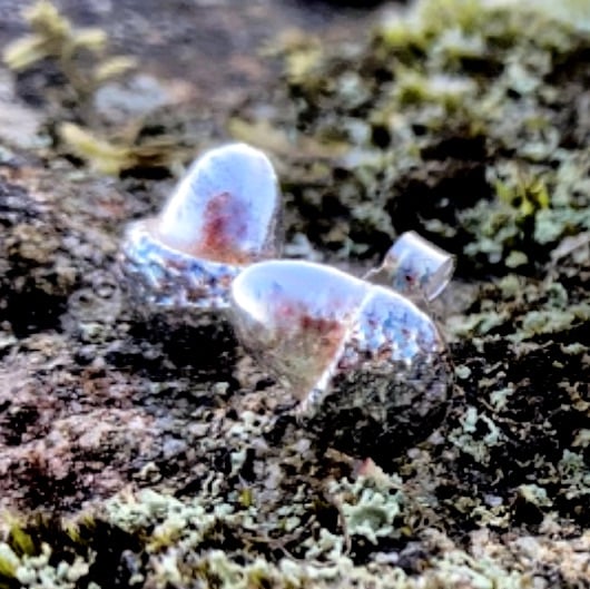 Small silver acorn stud earrings - handmade jewellery created from a mould 
