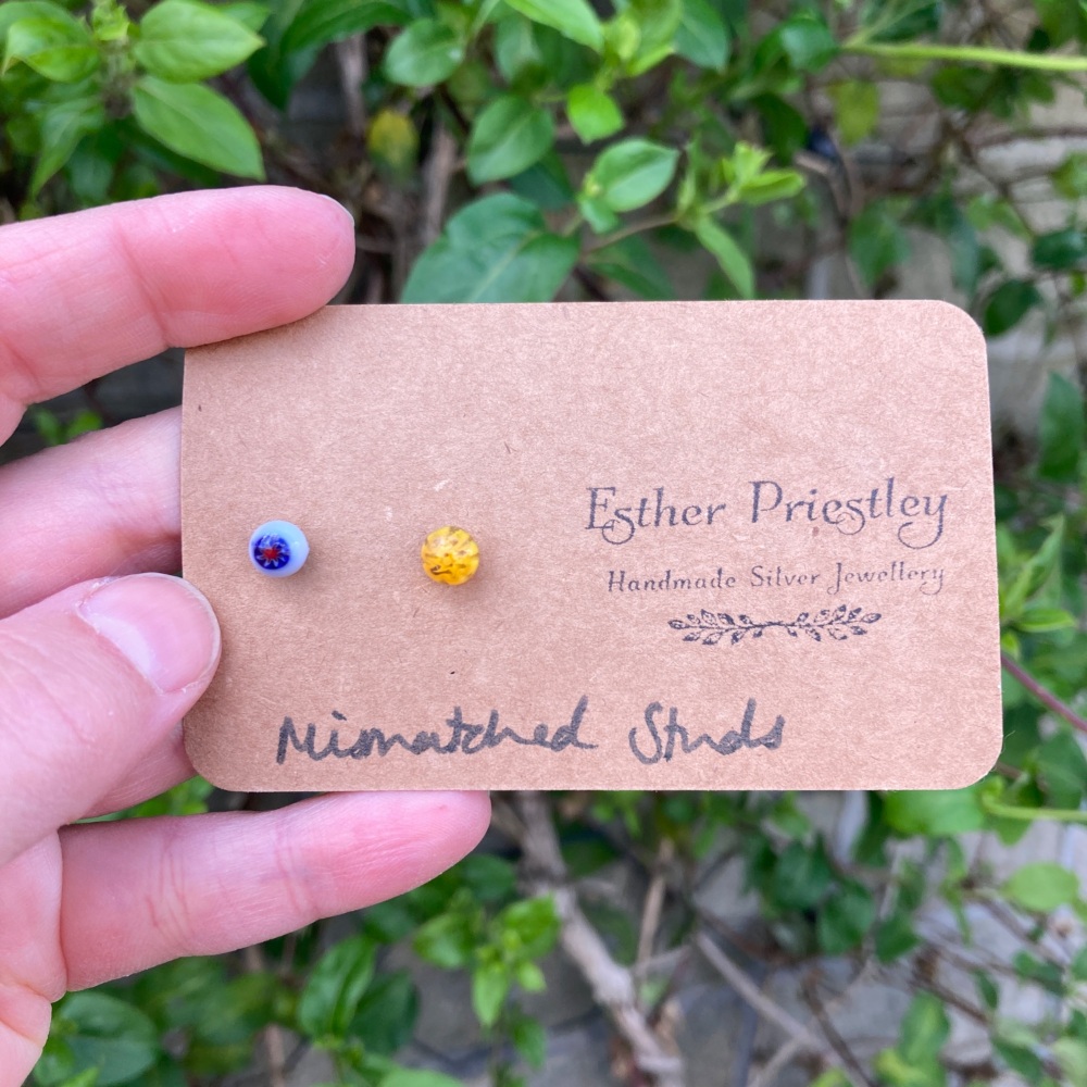 Mismatched Mini Glass Studs 3