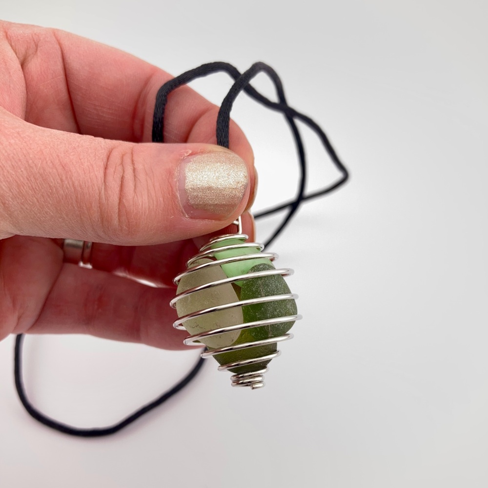 Seaham Sea Glass large pendant -collection of coloured glass (only one)