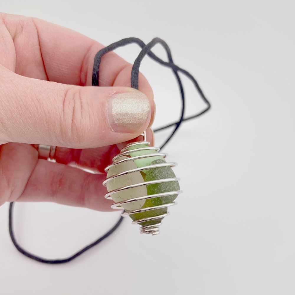 Seaham Sea Glass large pendant -collection of coloured glass (only one)