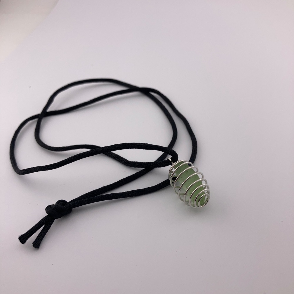 Seaham Sea Glass small pendant -delicate green glass