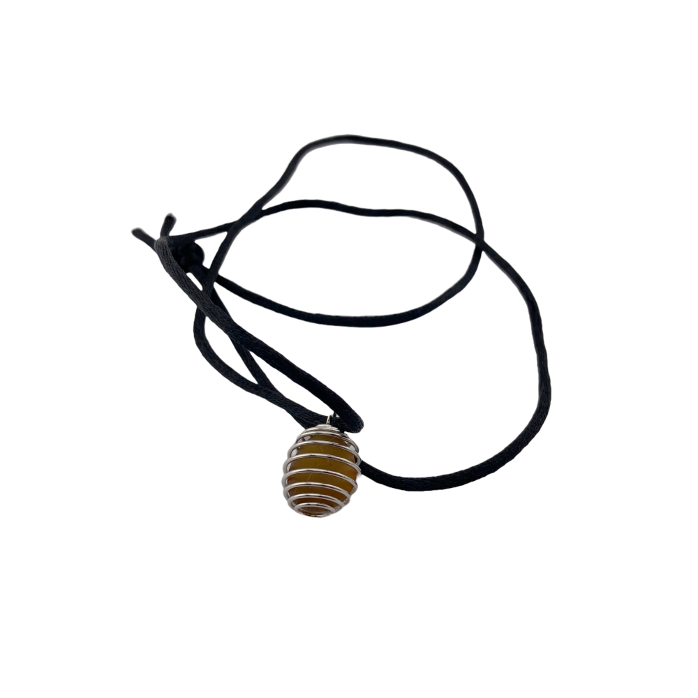 Seaham Sea Glass small pendant -brown/orange glass