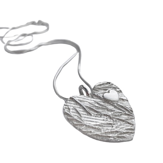 Silver Birch - Large Heart with Mini Heart