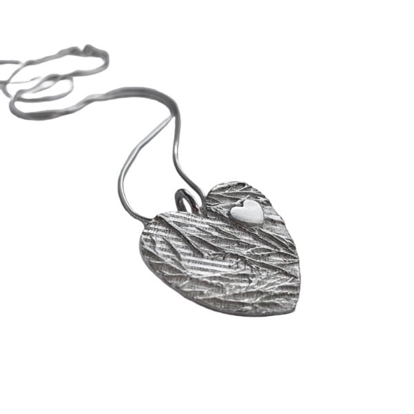 Silver Birch - Large Heart with Mini Heart