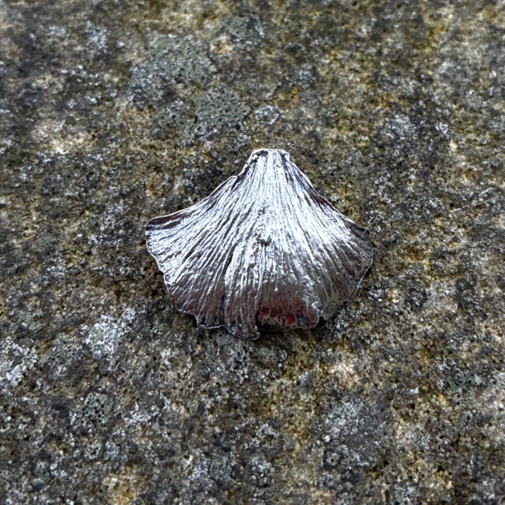 Hallmarked Ginko leaf necklace - handmade in silver using a real leaf on sterling silver chain