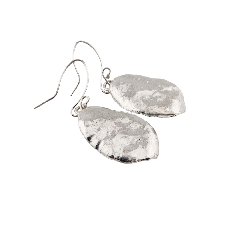 Pre Order Honesty Seed Heads -Large handmade dangly silver earrings, perfect as a statement piece part of the botanical collection using local wildflo