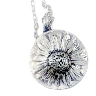 Handmade Silver Daisy Pendant