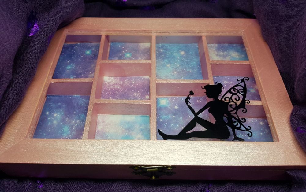 Fairy compartment box  and charms 