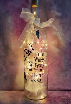 Light up memorial wine bottle 