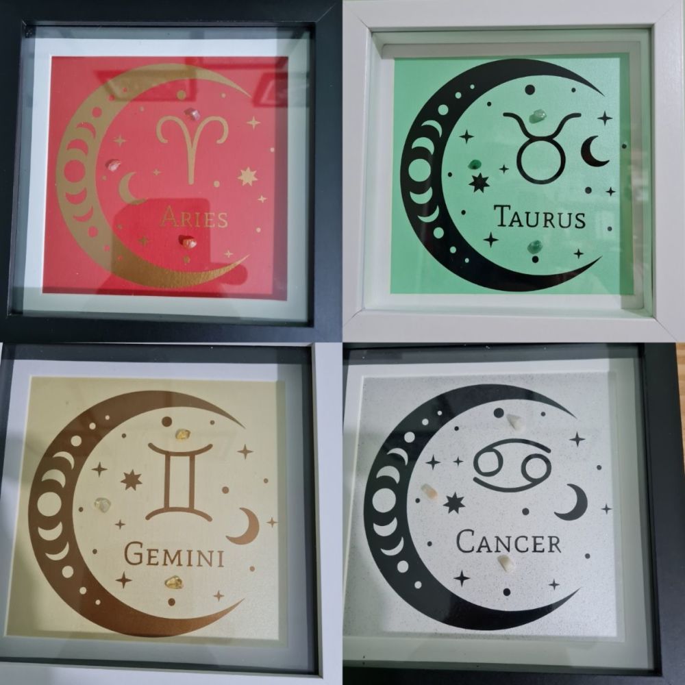 Zodiac frames with  crystals 
