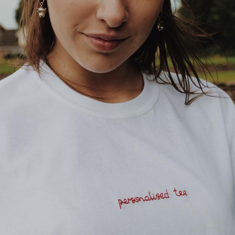 Hand Embroidered Cotton T-Shirt