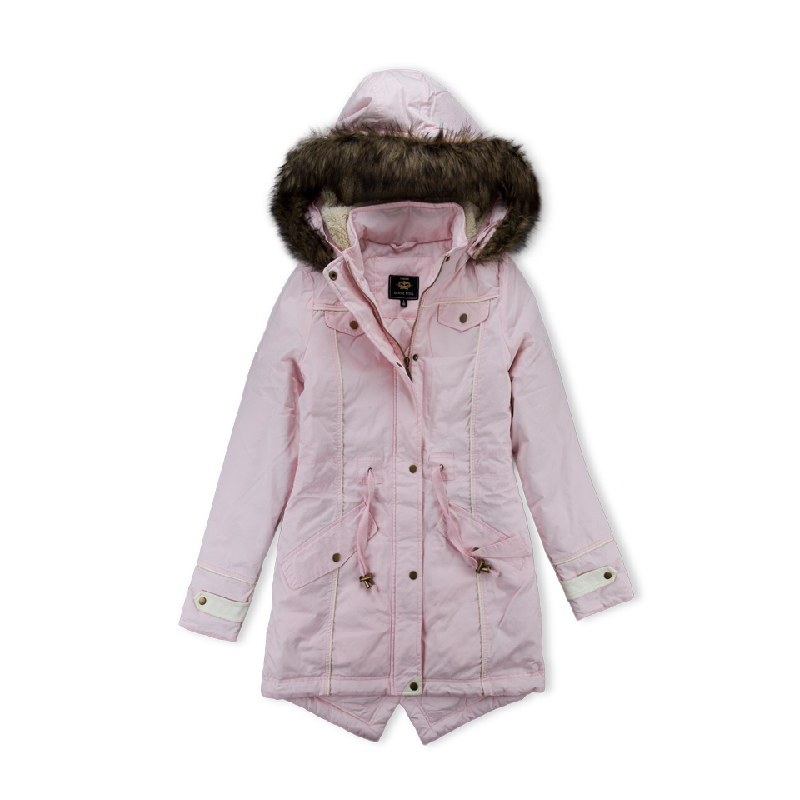 Brave Soul Pink Parka Coat