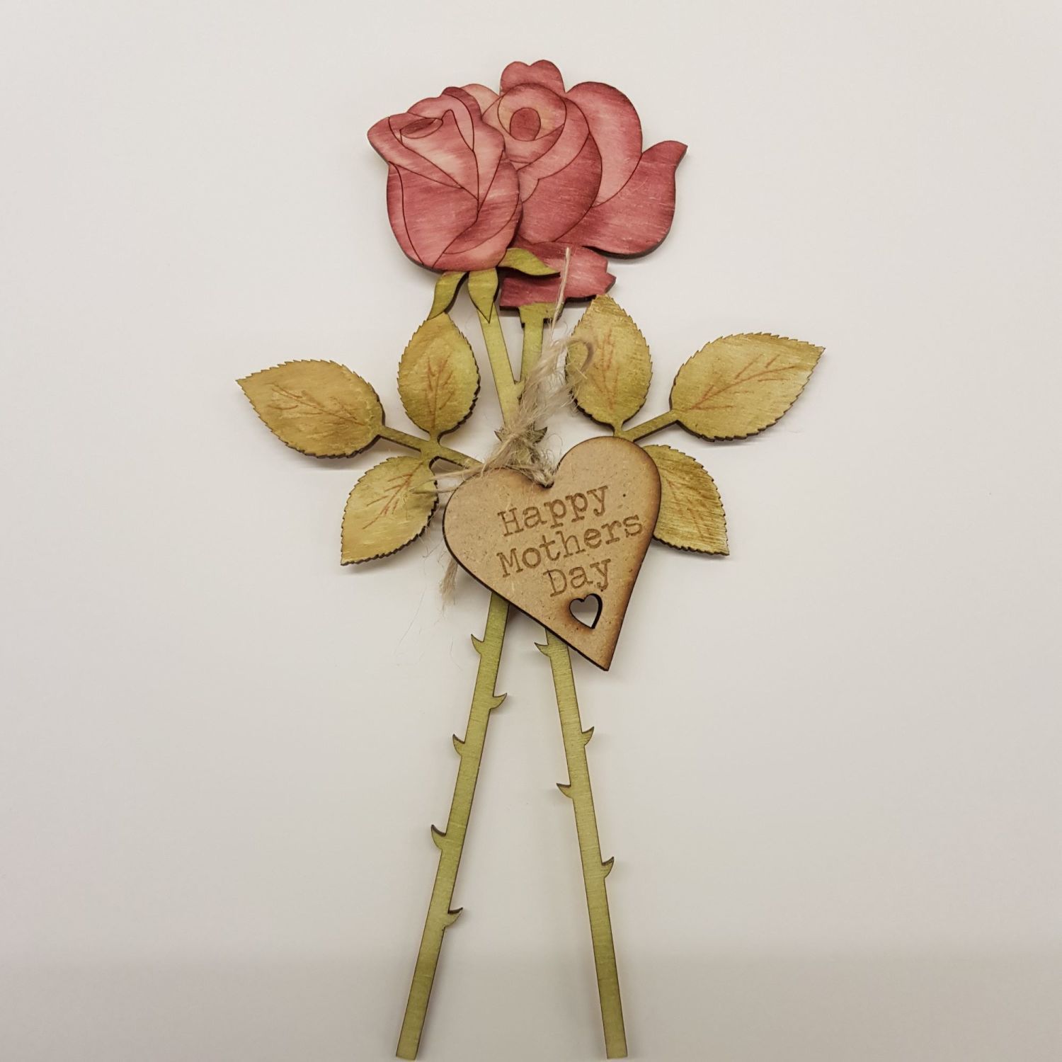 Laser cut and painted roses