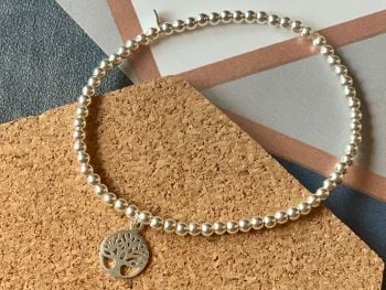 Sterling Silver Tree of Life Stacking Bracelet - 4mm