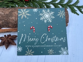 Crystal Candy Cane Earrings