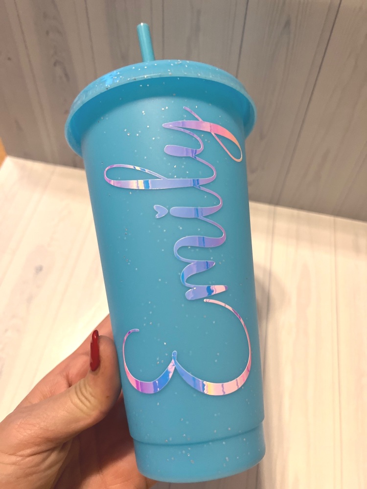 Blue Glitter Cup
