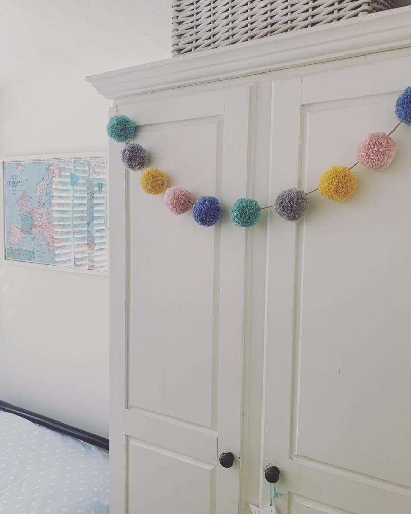 Rainbow Pom Pom Garland
