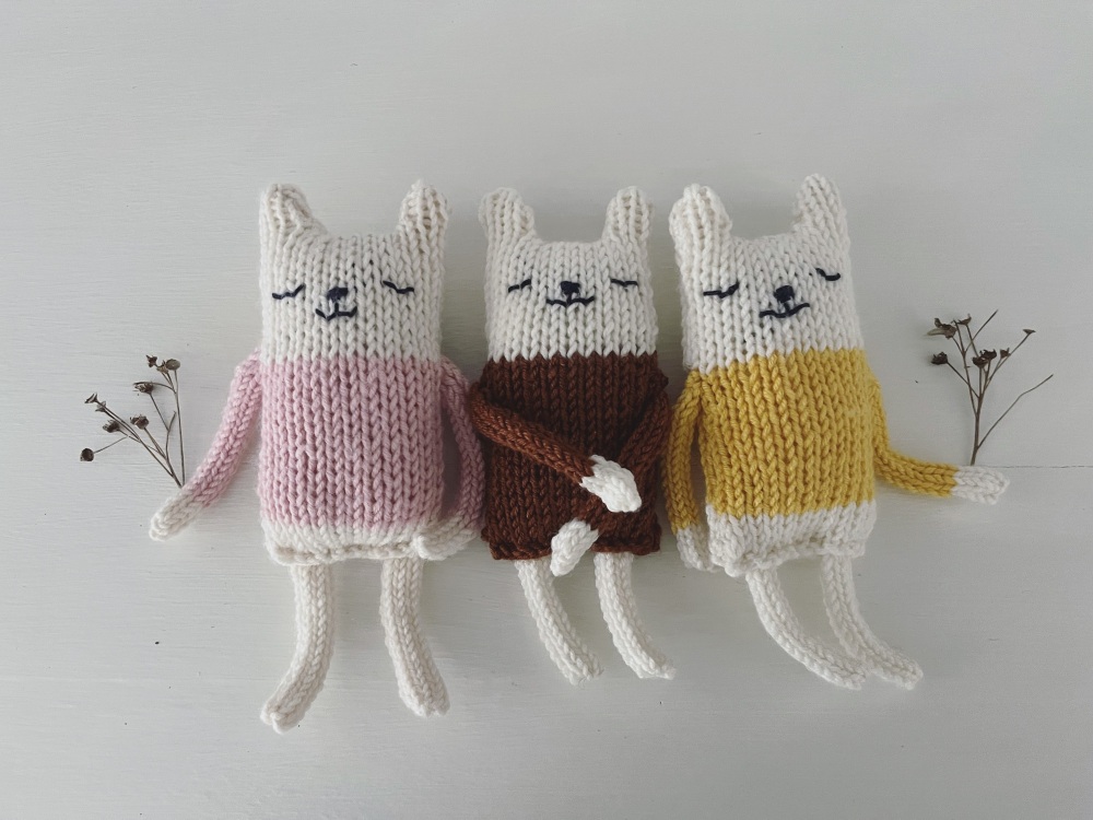 Hand Knitted Sleeping Teddy