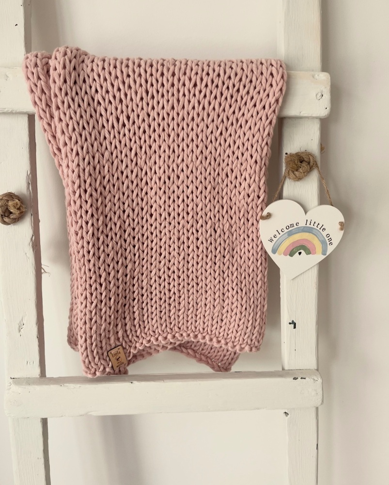 Organic cotton baby blanket - PINK