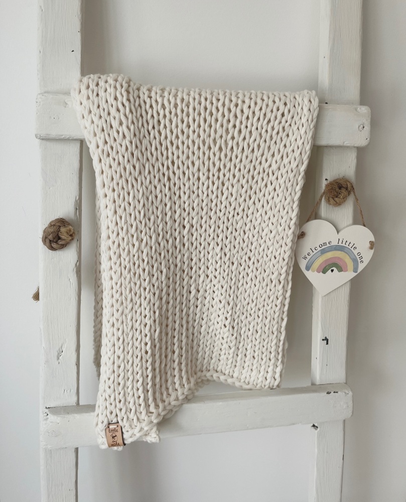 Organic cotton baby blanket - WHITE