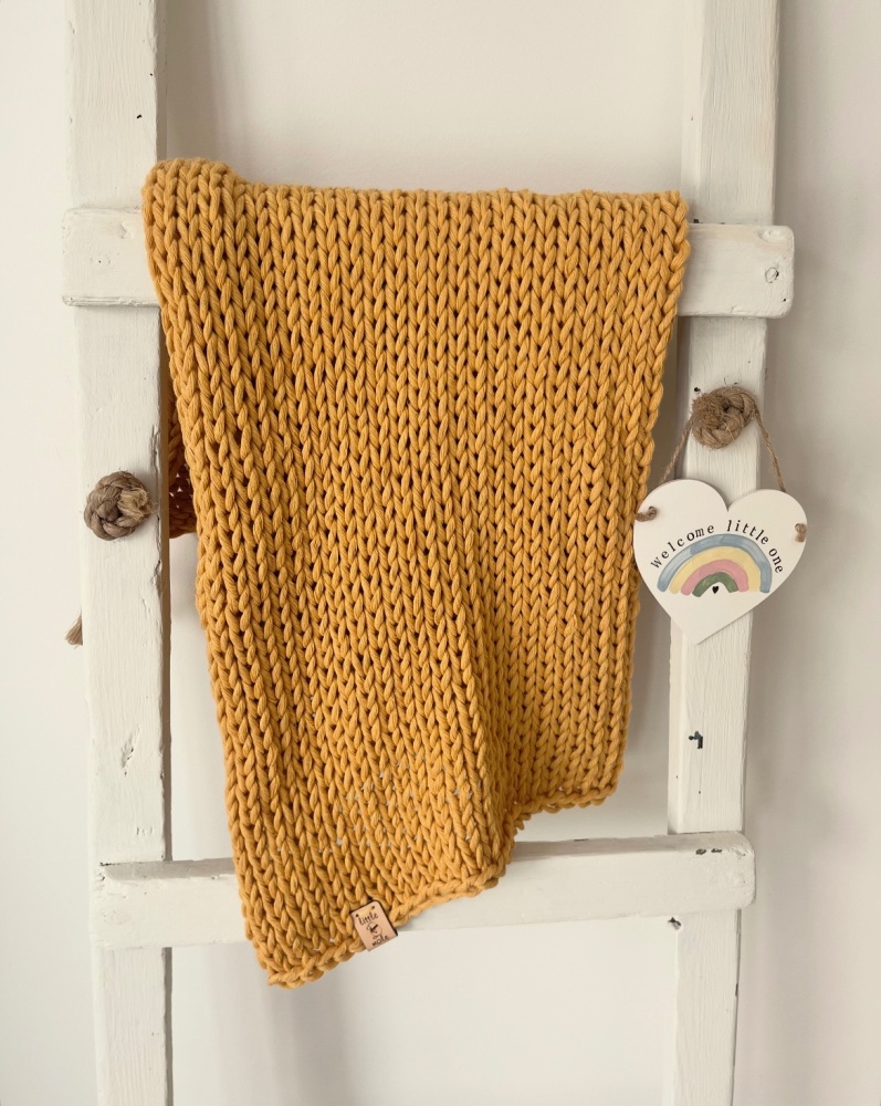 Organic cotton baby blanket - YELLOW