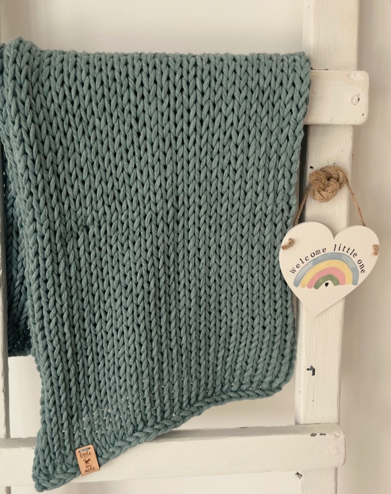 Organic cotton baby blanket - GREEN