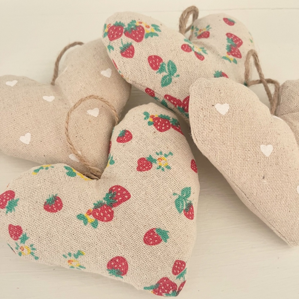 Fabric Hanging Hearts