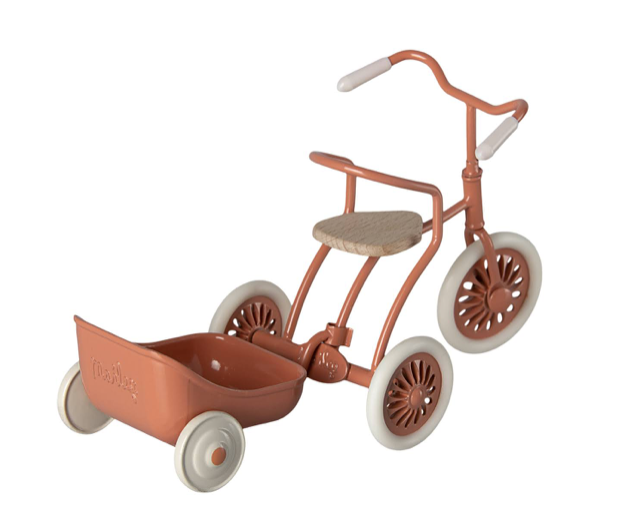 Maileg Tricycle & Trailer  - Coral