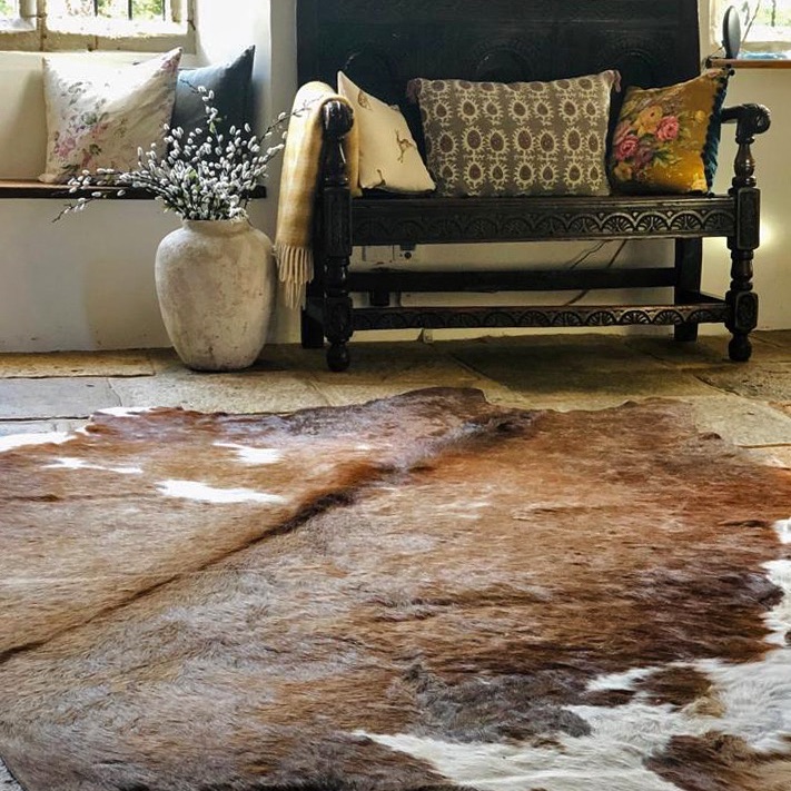 Cow hide in your home, styling cow hide, styling rugs in your home, home styling