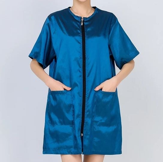 Waterproof & Hair Resistant Dog Grooming Tunic - Blue