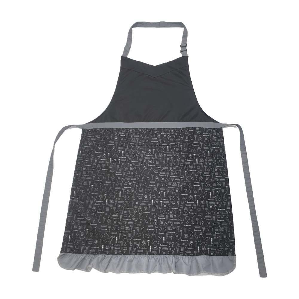 Dog Grooming Waterproof Apron - Black Grooming Pattern