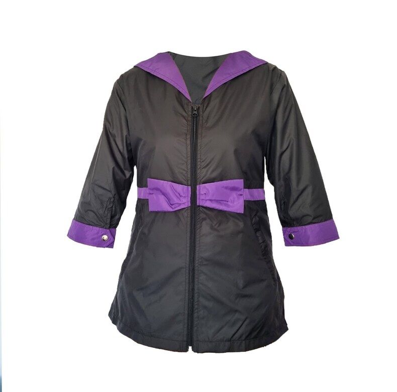 Water Resistant Black Dog Grooming Bow Tunic - Purple