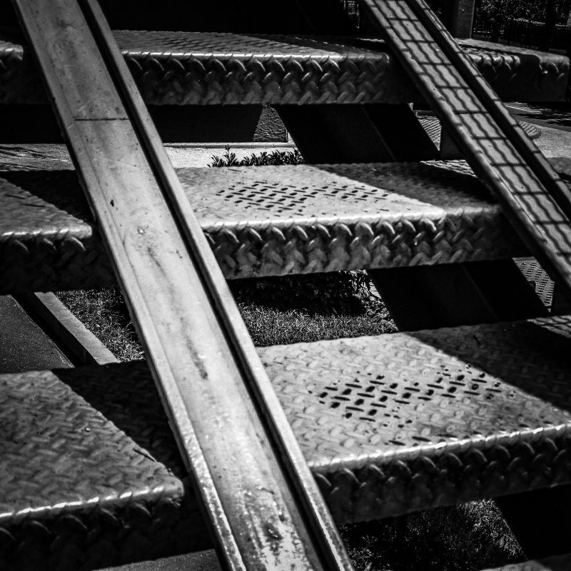 icy metal steps