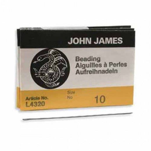 Size 10 John James English Beading Needles - longs - pack of 25