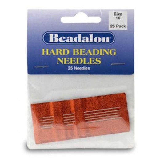 Size 10 Hard Beading Needles, 2.12 Inch, 25 Pack, from Beadalon
