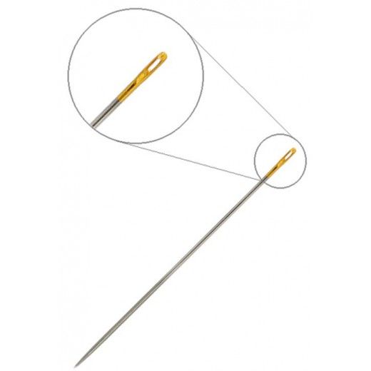 Size 11 Gold Eye Japanese Short Beading Needles, pack of 25, 33.3mm long