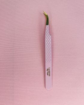 Pink Curved Tweezers by Tami