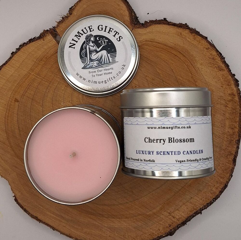 Cherry Blossom Scented Candle in a Tin