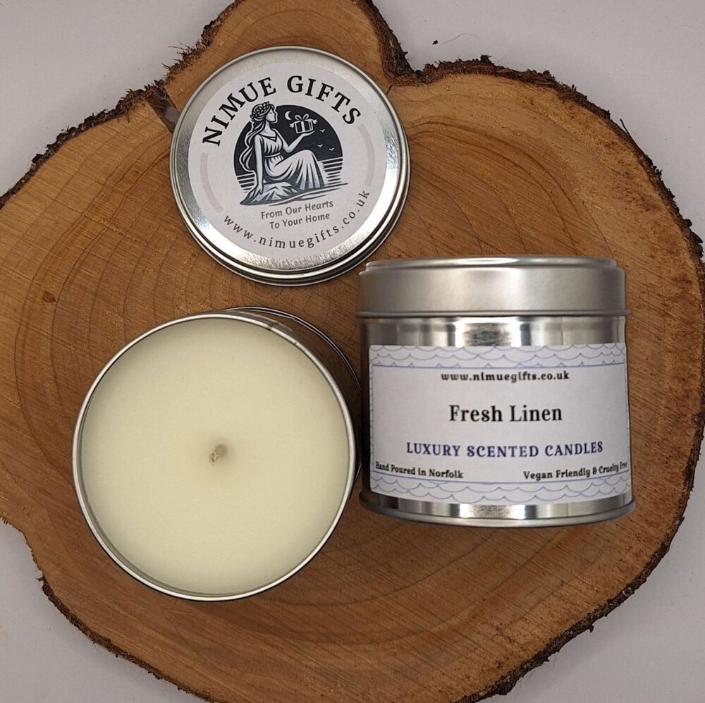 Fresh Linen Scented Candle In A Tin