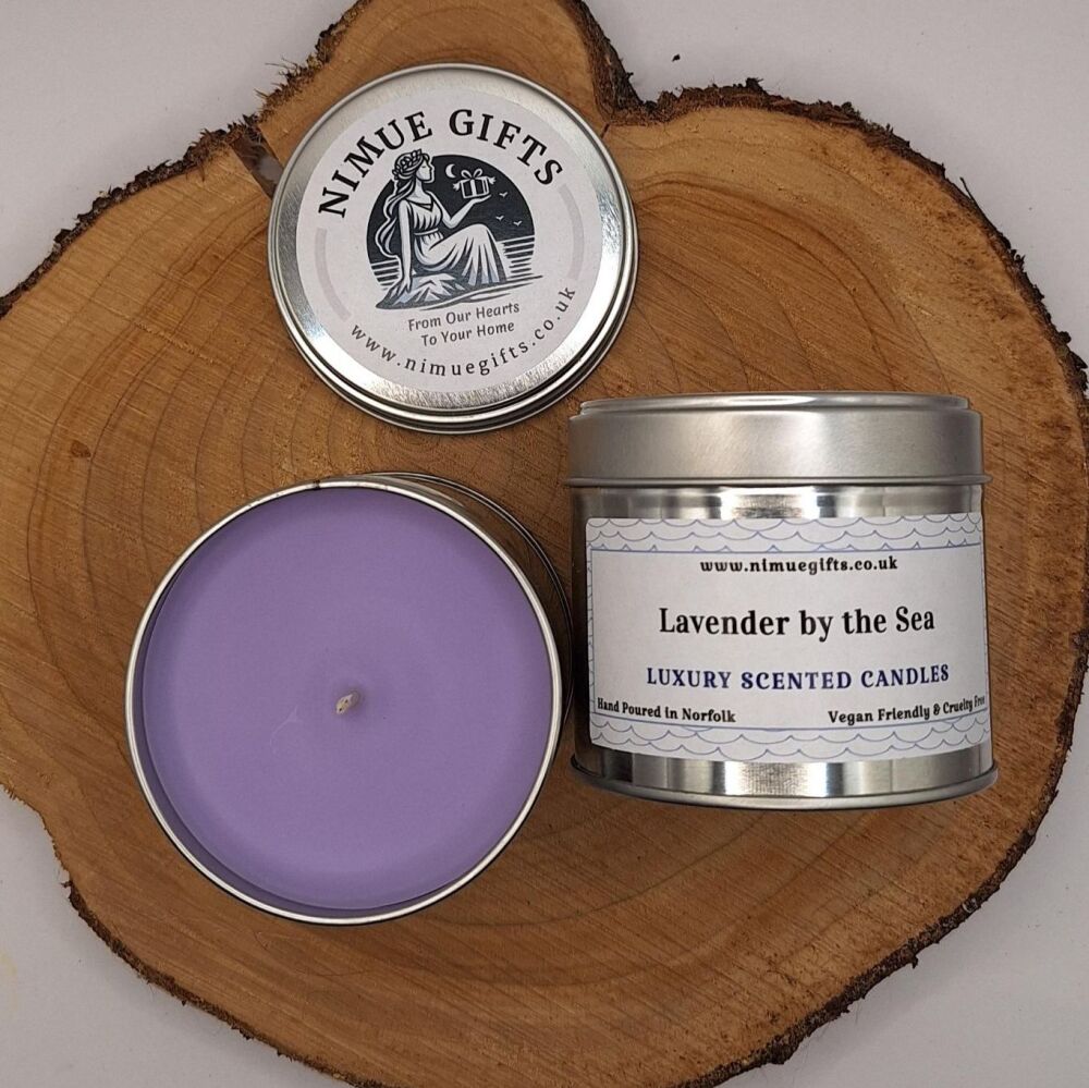 Lavender By The Sea Scented Candle in a Tin